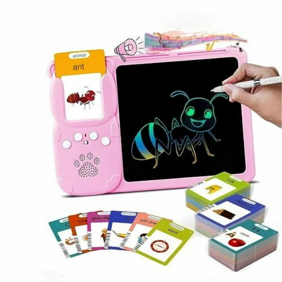 Talking Flash Cards for Toddlers,Preschool Learning Alphabet Sensory Toys Sight Words with Drawing Pad Interactive Educational Activities for Kindergarten