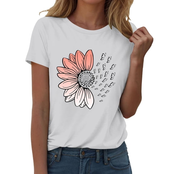 Womens Tops Short Sleeve Fashion Workout T Shirts Athletic Plus Size Tops Summer Trendy Clothes 2025 Spring Tee Fashion Clothes Blouses Dressy Casual Women