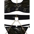 thumbnail image 5 of Sexy Pu Leather Strappy Underwire Garter Belt Lingerie Set, 5 of 5