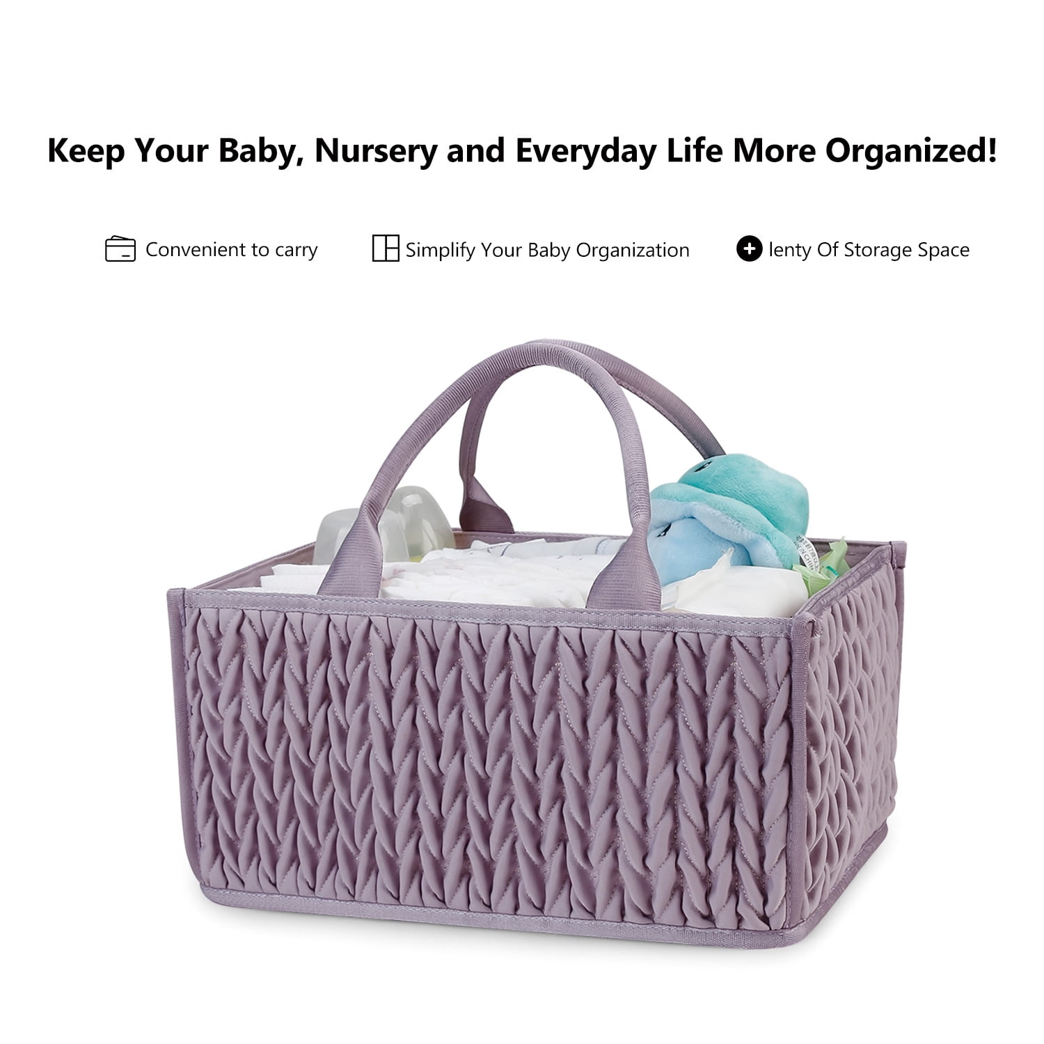 SPEKSEE Portable Diaper Storage Basket: Large Capacity, Water-Resistant, and Organized for Mom Essentials