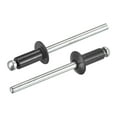 thumbnail image 1 of Unique Bargains Rivets pour Stores à Tête Ronde Plate en Aluminium 4mm x 8mm, Noir, Lot de 100, 1 of 5