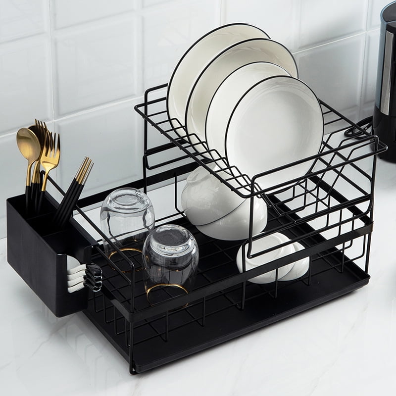 Dish Drying Rack 2 Tier, Stainless Steel Dish Drying Rack ...