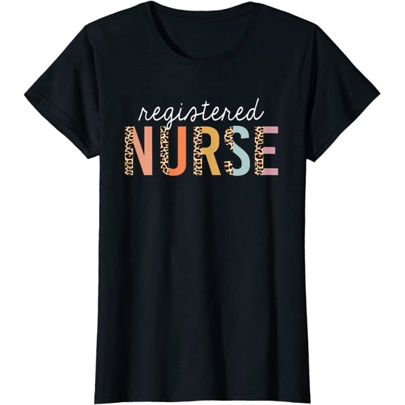 RN Nurse Leopard Print Registered Nurse Nursing School Women T-Shirt