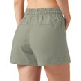 thumbnail image 6 of Women'S Linen Shorts Casual Summer Shorts High Waisted Comfy Pull on Shorts with Pockets Light Gray XL, 6 of 7