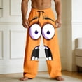 thumbnail image 2 of Mens Slacks Funny Graphic Print Relaxed Fit Comfortable Loose Fit Straight Leg Trousers Orange XXXL, 2 of 4