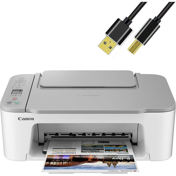 Canon Wireless Inkjet Printer Scan & Copy, USB, Wi-Fi Android, Laptop, Tablet + NeeGo Cable White