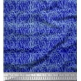 thumbnail image 1 of Soimoi Blue Poly Georgette Fabric Brush Stroke Abstract Printed Fabric 1 Yard 42 Inch Wide, 1 of 3