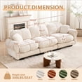 thumbnail image 4 of FFH 103.9" Modular Sectional Sofa, Modern Chenille Deep Seat Cloud Couches for Living Room, Apartment, Office, 3-Seat, Beige, 4 of 12