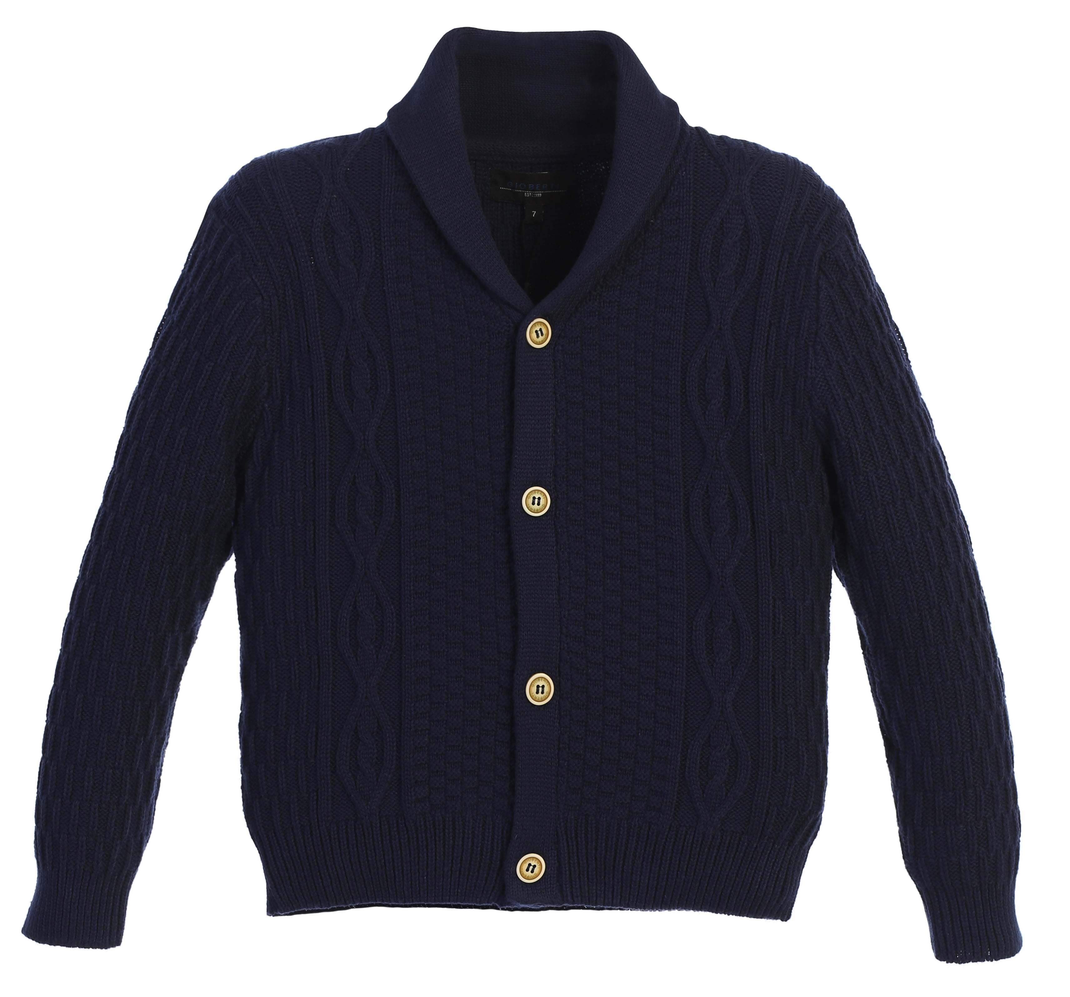 Gioberti Kids and Boys 100% Cotton Knitted Shawl Collar Cardigan Sweater 