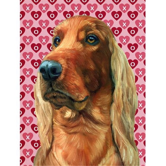 Irish Setter Hearts Love And Valentines Day Flag Canvas House Size