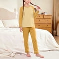 thumbnail image 2 of Loopsun Kids Boys Girls Winter Warm Outfit Solid Long Sleeve Crew Neck Top and Elastic Waist Pants Soft Wear Sets 9-10 Years, 2 of 5