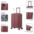 thumbnail image 5 of DUKAP AIRLEY 20" Lightweight Hardside Carry-On Luggage with Spinner Wheels, Handle and Trolley, Wine, 5 of 12