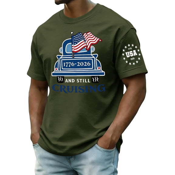 LWavelet Mens American Flag Shirt 4th of July T-Shirt USA Flag 1776 Patriotic Tee Memorial Day Tops