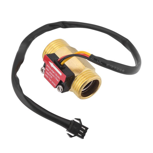 1 Piece of -B1 Turbine Water Flow Sensor G1 / 2 Inch Electromagnetic Brass In-Line Hall Switch Male Thread 1-25 L/Min