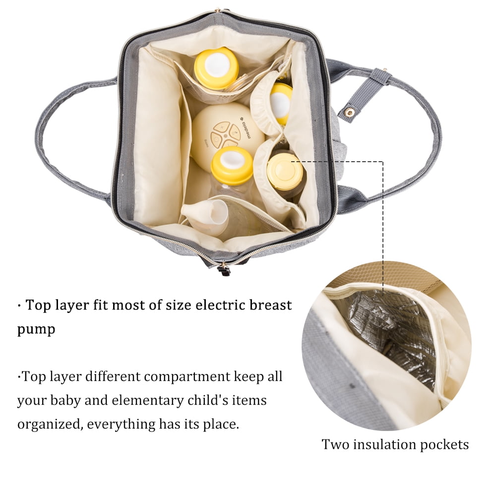 Breast Pump Bag Backpack - Cooler and Moistureproof Lunch Bag Double Layer