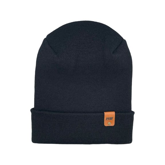 NEW HAAKWEAR Theta-Stitch Cuffed Beanie - Designed and Made in USA (Patent Pending Design) - Midnight Black