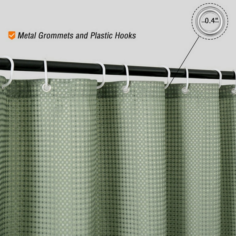 Sage Green Shower Curtain - Waffle Textured Heavy Duty Thick Fabric Shower  Curtains for Bathroom, Luxury Weighted Polyester Cloth Bath Curtain Set