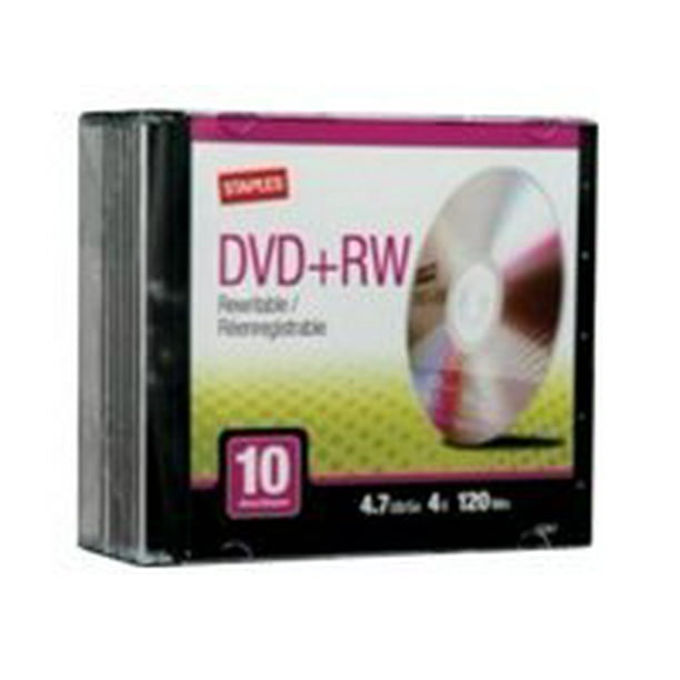 Staples Dvd Rw Slim Case 4 7gb 1 Minute 10 Pk Walmart Com Walmart Com