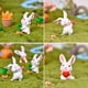thumbnail image 5 of 6 uds. Adornos de conejo para decoración de tartas, decoración de figuritas de jardín de conejos elegantes, decoraciones de mesa de conejito de Pascua de PVC, adornos para la primavera o el hogar, 5 of 5