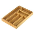 thumbnail image 2 of YBM Home Bamboo Cutlery Tray Flatware Silverware Drawer Organizer with 6 Compartments - 341, 2 of 6