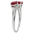 thumbnail image 2 of 1.10 Ct Heart Red Ruby and Diamond Accent 925 Sterling Silver Ring Size 9, 2 of 3