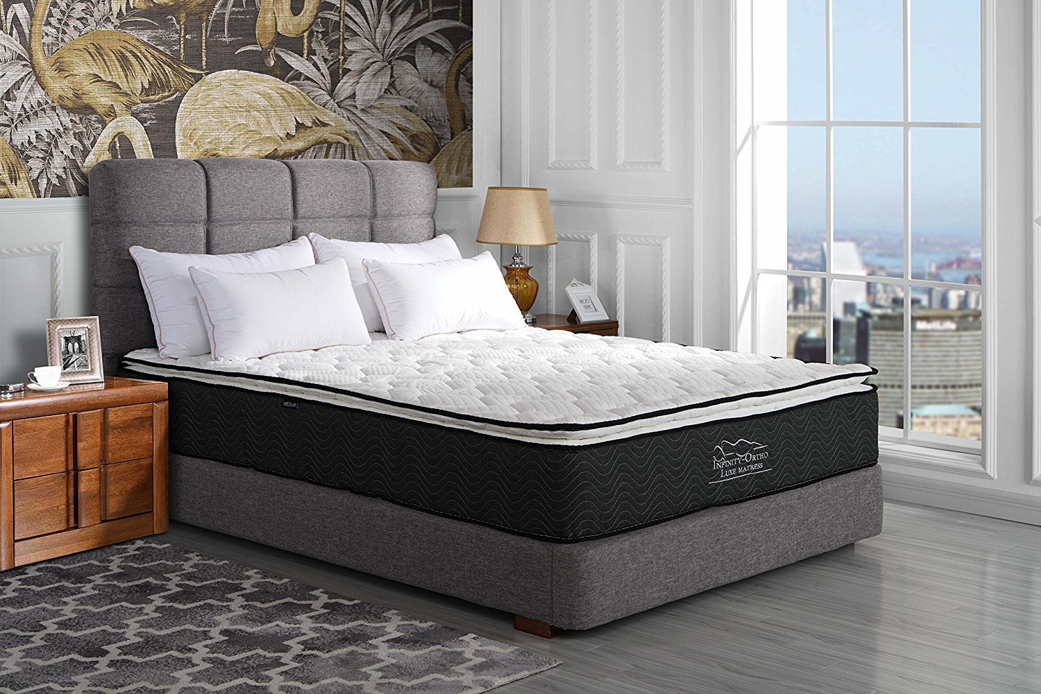 Double Mattress 135x190x27cm 10.6 Inch Double Mattress with Breathable Foam and Pocket Spring for Cool Comfort Sleep Medium Plush Feel Double Mattress 4FT6 Innerspring Hybrid Mattress 