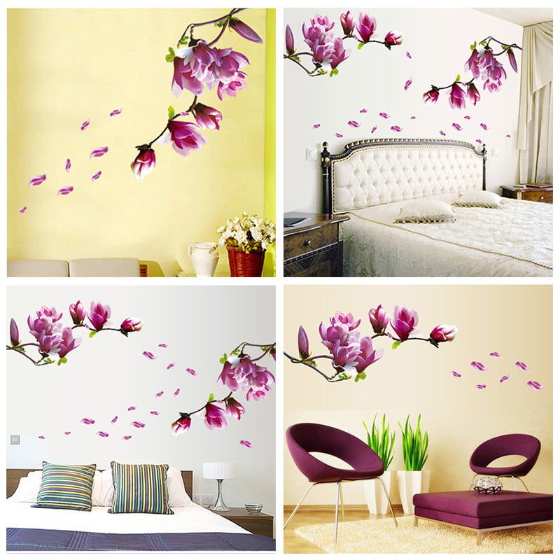 Large Pink Flowers Removable Vinyl Decal Wall Sticker Mural Art Home Decor . 