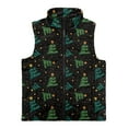 thumbnail image 4 of Xoenoiee Christmas Tree Print Girls Fleece Vest Outerwear Xmas Lightweight Sleeveless Zip up Jacket with Pockets Warm Polar Soft Fall Winter, Size 3T, 4 of 7