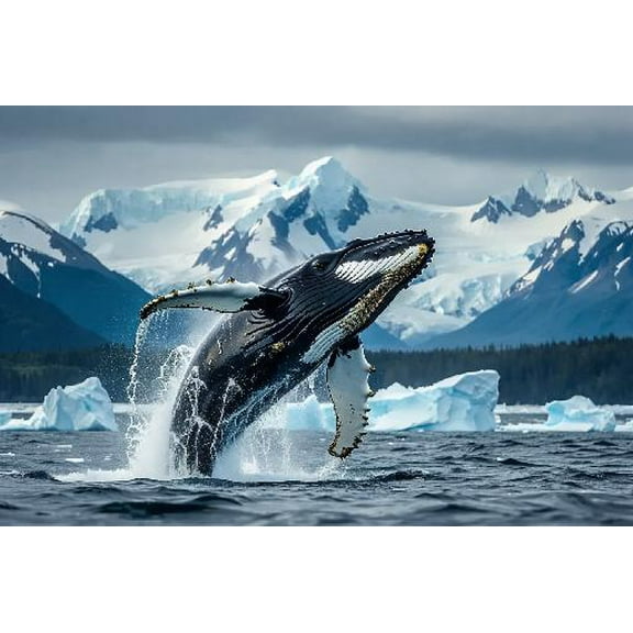 Fun Jigsaw Puzzle for Adults 500 Pieces Alaska Whales Wooden Puzzles Best Brain Exercises Educational Gift Home Decor