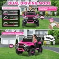thumbnail image 2 of 24V Kids Ride on Car, 2 Seater Ride on Toy Pink Jeep for Big Kids with Remote Control, Kids Electric Vehicles Cars, 3 Speeds, LED Lights, Bluetooth Music, Pink, 2 of 7