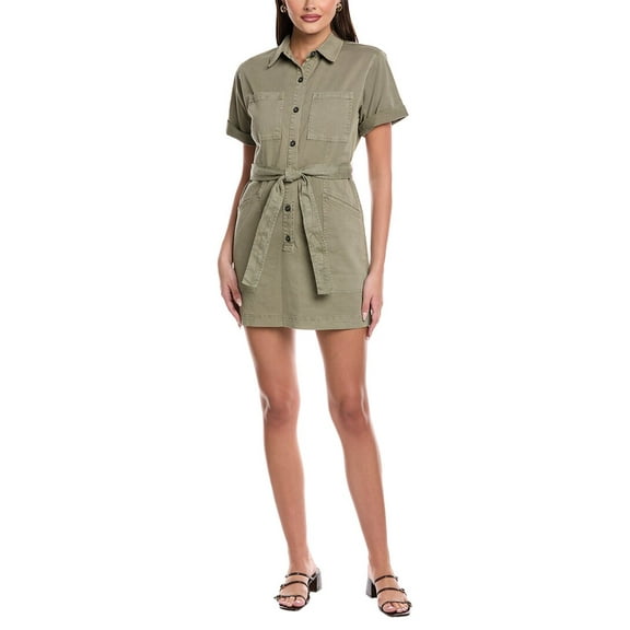 Velvet by Graham & Spencer womens  Tie Waist Utility Shirtdress, l, Green