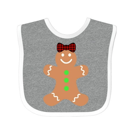 

Inktastic Cute Gingerbread Girl with Red Plaid Bow Gift Baby Boy or Baby Girl Bib