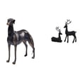 thumbnail image 1 of Estatua de perro de resina,Estatua de perro de resina con forma de animal,Escultura coleccionable para escritorio,decoración del hogar,Estatua de reno,Estatua de reno negro,decoración del, 1 of 8
