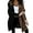Black Coffee, variant on Women  Fall Outfits Open Front Long Sleeve Hooded Knit Cardigan Sweater Color Block Outwear Coats