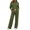 Army Green, variant on 2 Piece Women's Tracksuit Fall Side Striped Crewneck Long Sleeve Tops Straight Leg Pants Workout Outfits S-XXL