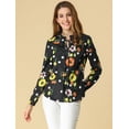 thumbnail image 2 of INSPIRE CHIC Blusa Floral De Manga Larga Con Lunares Y Escote Con Volantes Para Mujer Negro S, 2 of 6