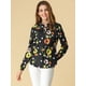 thumbnail image 2 of INSPIRE CHIC Blusa Floral De Manga Larga Con Lunares Y Escote Con Volantes Para Mujer Negro S, 2 of 6