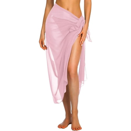 Women Sarong Swimsuit Coverups Chiffon Long Bikini Wraps Sheer Beach Bathing Suit Cover Up
