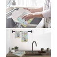 thumbnail image 5 of Easter Grey Bunny Kitchen Dish Towels for Drying Dishes Set of 3, Spring Colorful Egg Flower Teal Wood Grain Waffle Weave Microfiber Hand Tea Bathroom Towels Quick Dry & Absorbent Towel 12x12, 5 of 7