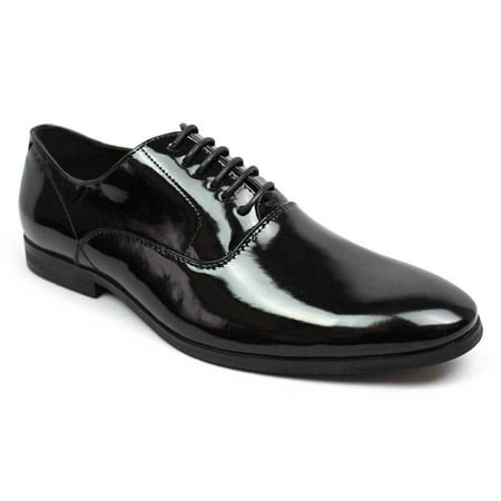 

Men s Tuxedo Shoes Black Round Toe Lace Up Formal Patent Leather Traditional Wedding Prom