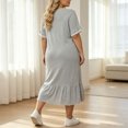thumbnail image 6 of Stamzod Long Nightgowns for Women Plus Size Fashion Cute Lace Ruffled Versatile Night Gown Casual Loose Short Sleeve Pajama Dress XXXXL, 6 of 6
