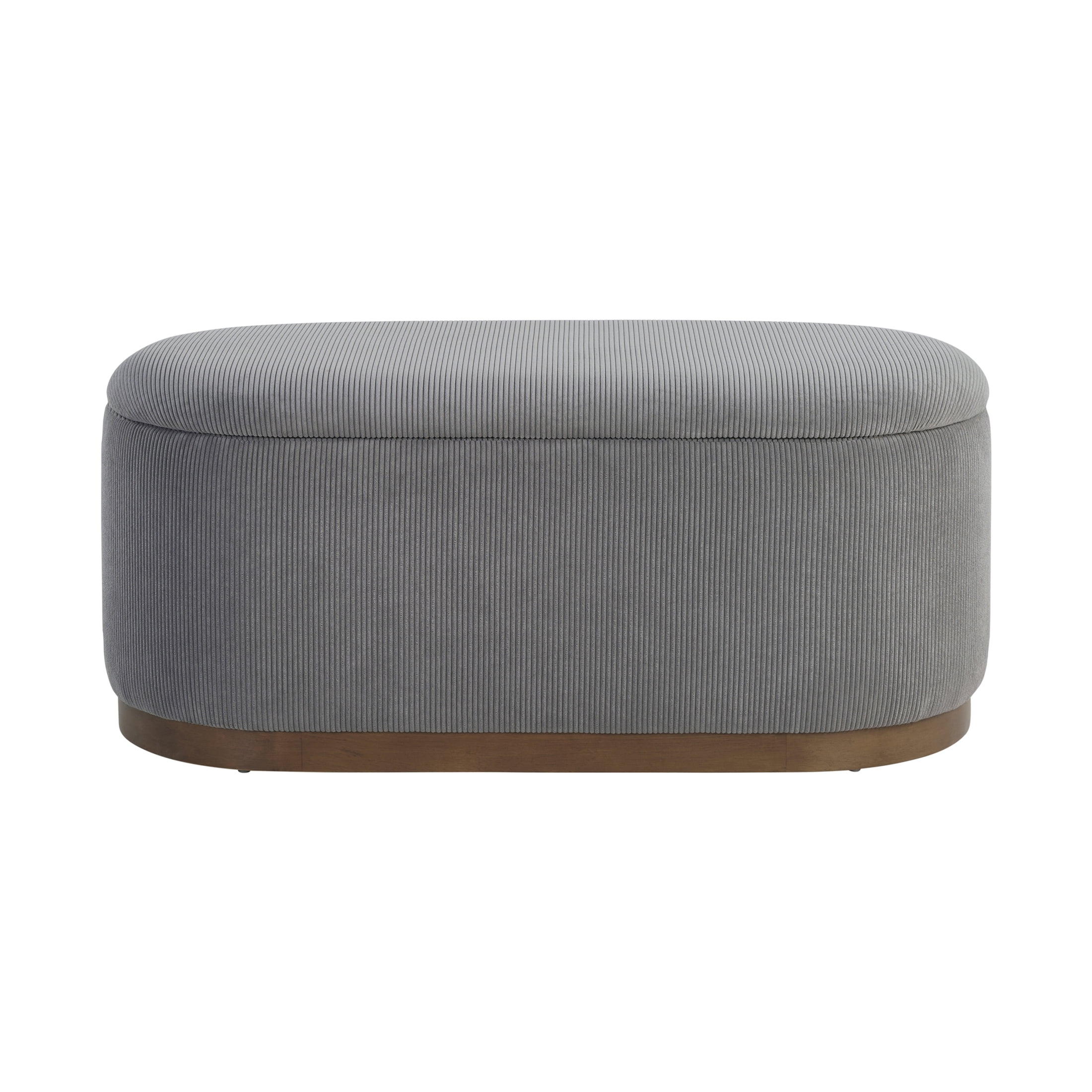 OakvillePark Lornwell Corduroy Lift Top Storage Bench, Gray