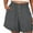 Dark Gray, variant on Timegard Shorts for Women Wide Leg Elastic Waist Button Loose Lightweight Casual Shorts Summer Fashion