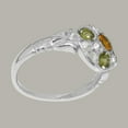 thumbnail image 4 of LBG British Made 9k White Gold Natural Citrine & Peridot Womens Anniversary Ring - 33 size options - Size 6.75, 4 of 7