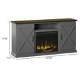 thumbnail image 3 of Twin Star Home Barn Door TV Stand for TVs up to 70 inches with ClassicFlame Electric Fireplace, Antique Gray, 3 of 7