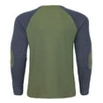 thumbnail image 3 of Yaoyar Men's Long Sleeve Waffle Henley Casual Henley T-shirts for Men Fashion Patchwork Top 3 Button Shirts Trendy Clothes,Army Green,2XL, 3 of 5