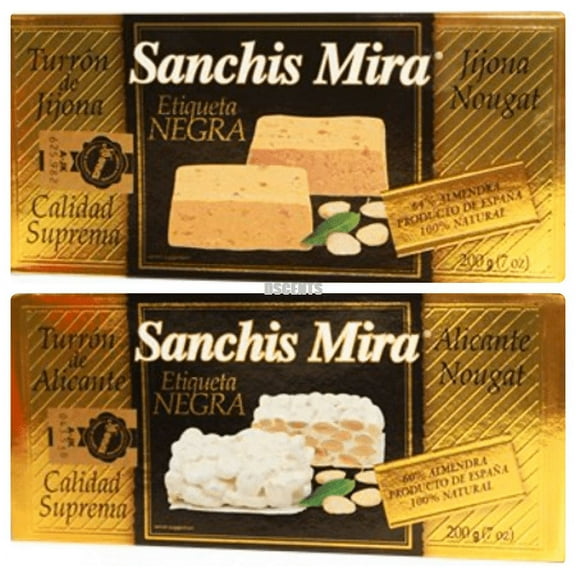 Bundle Pack Of Mira Turron Combo Pack 1 Jijona & 1 Alicante. Pack of 2