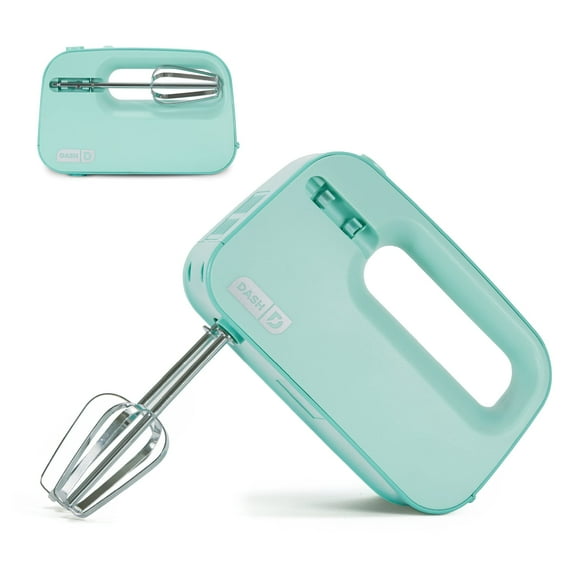 Dash SmartStoreâ„¢ Compact Hand Mixer Electric for Whipping + Mixing Cookies, Brownies, Cakes, Dough, Batters, Meringues & More, 3 Speed, 150-Watt - Aqua