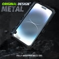 thumbnail image 4 of ELEHOLD Military-Grade Metal Rugged Case Compatible with iPhone 14 Pro Max 6.7 inch Aviation Aluminum Metal Hard Metallic materials and Soft TPU Design with Shockproof Full Phone Protection , Black, 4 of 11