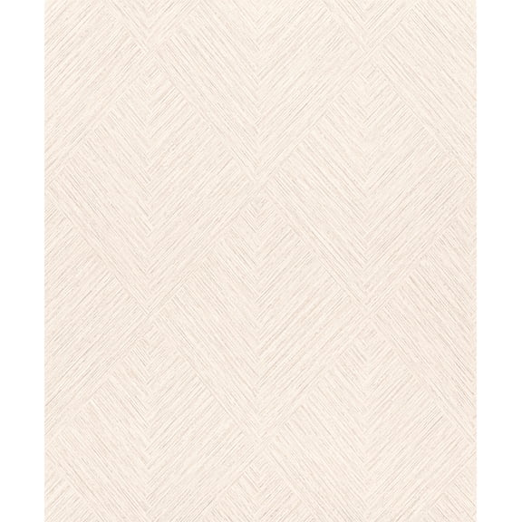 Chesapeake Hollis Beige Textured Diamond Wallpaper